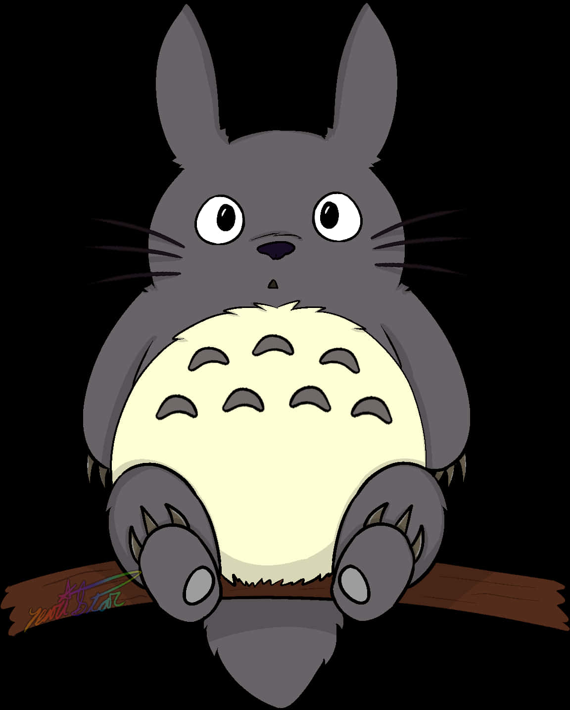 Totoro_with_ Tummy_ Drum PNG Image