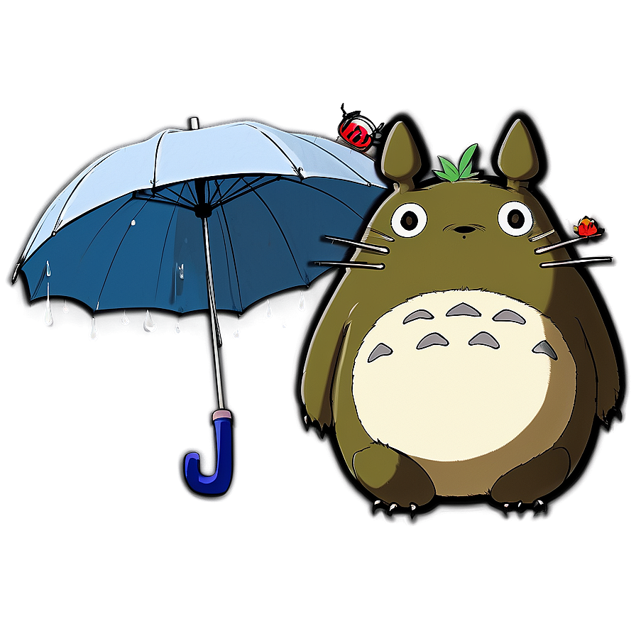 Totoro With Umbrella Png Qfx PNG Image