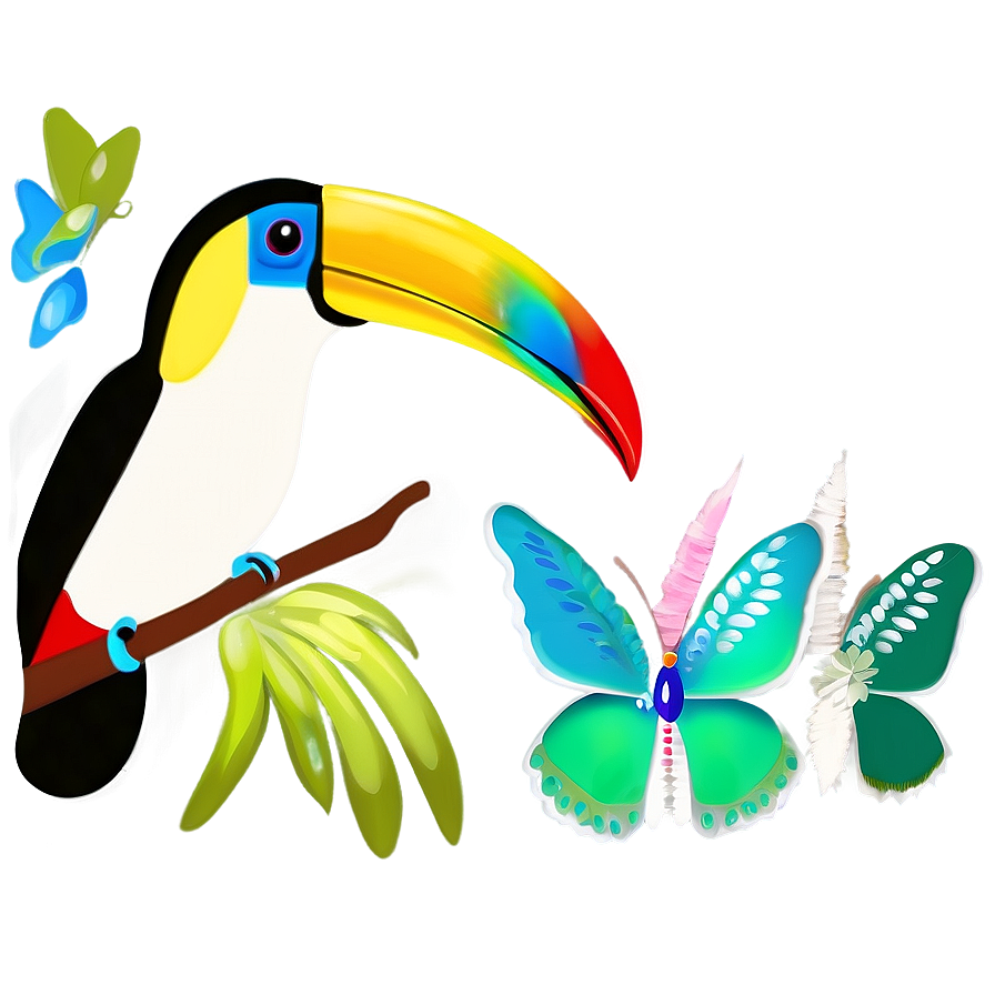 Toucan And Butterfly Png 06112024 PNG Image