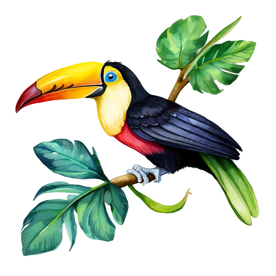 Toucan In Watercolor Png Eat PNG Image