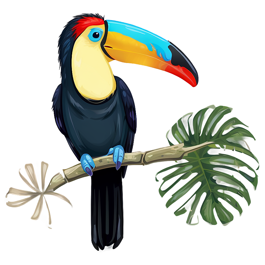 Toucan With Tropical Leaves Png 06112024 PNG Image