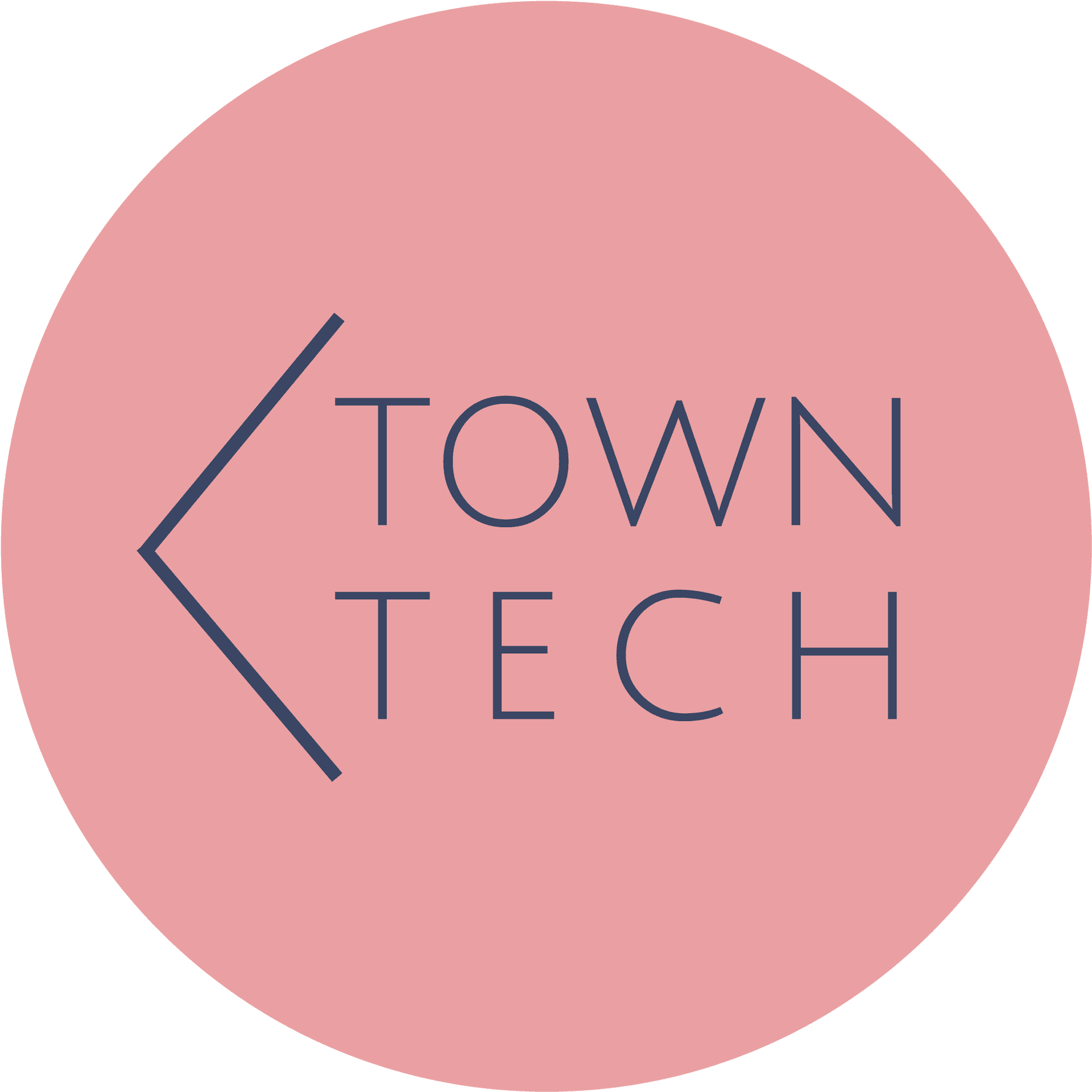 Town Tech Pink Circle Logo PNG Image