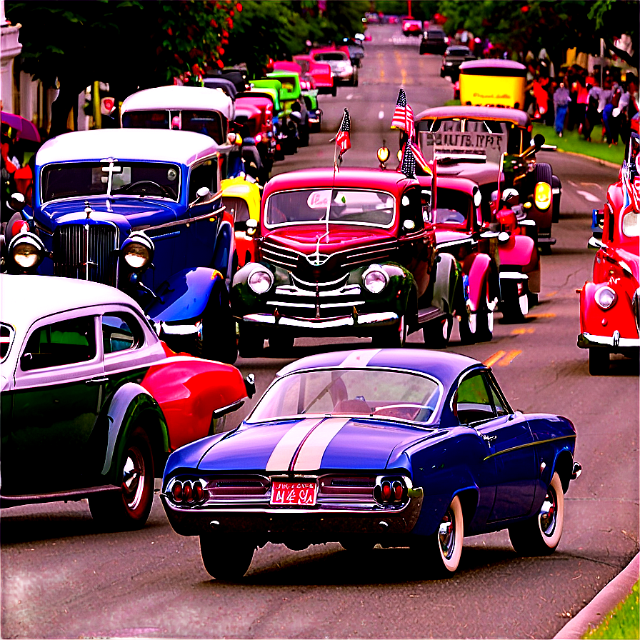 Town Vintage Car Parade Png Oih20 PNG Image