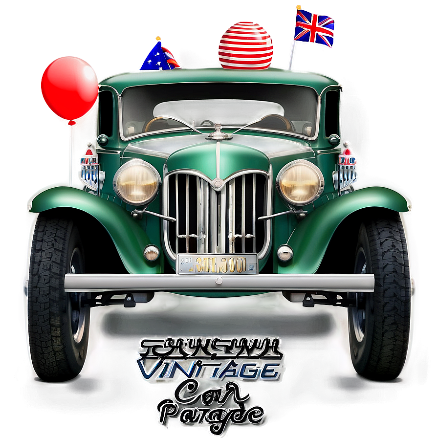 Town Vintage Car Parade Png Rrt PNG Image