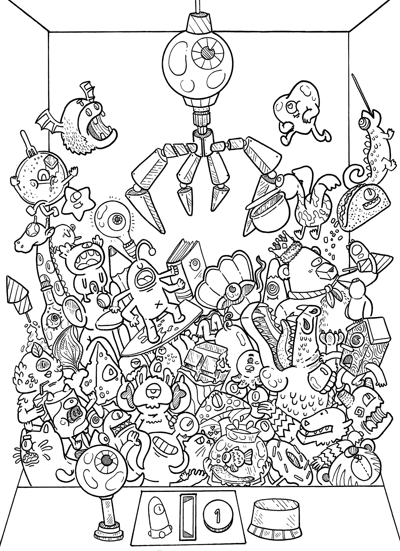 Toy Box Adventure Coloring Page PNG Image