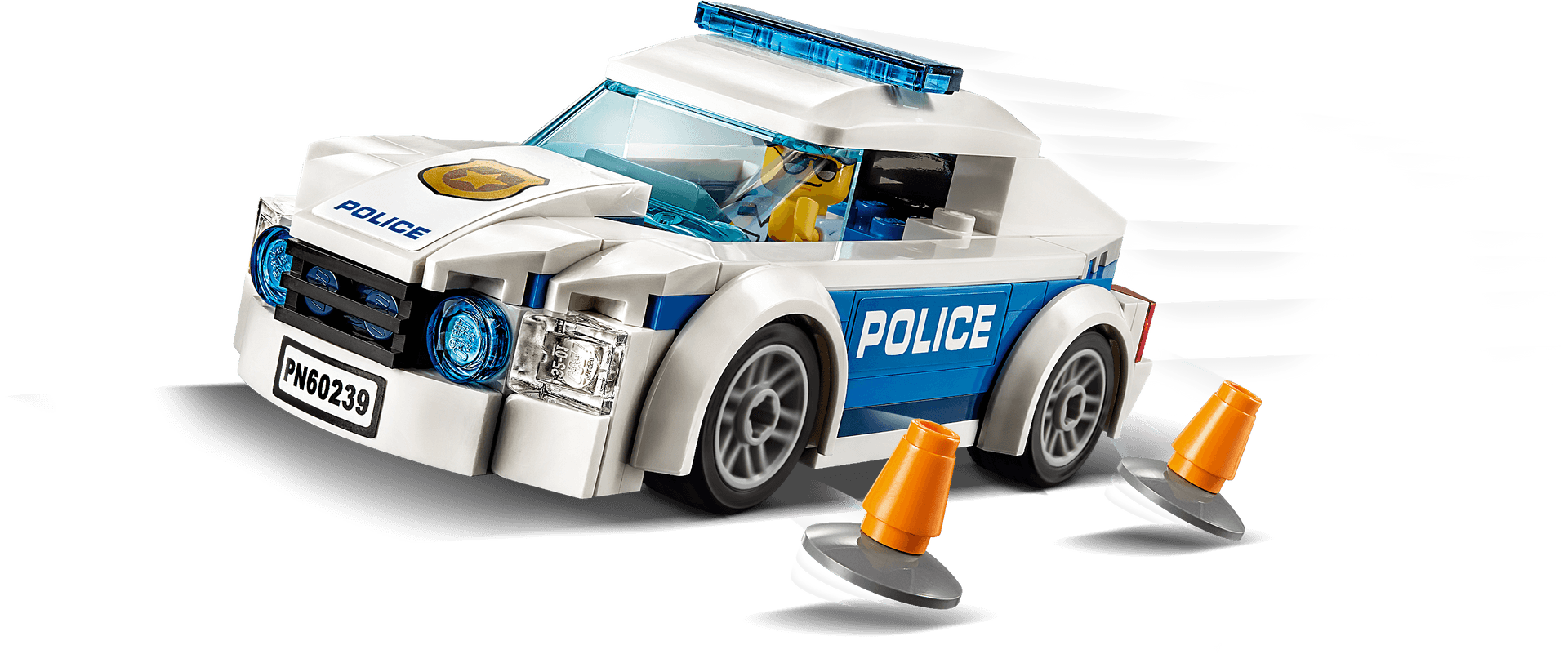 Toy Police Car With Cones PNG Image