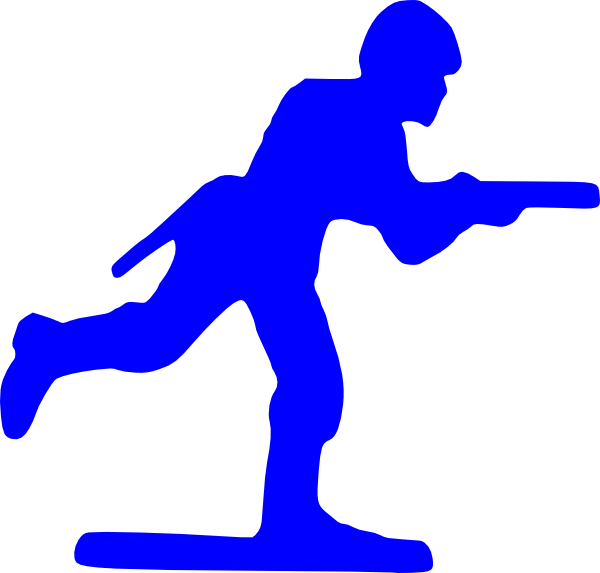 Toy Soldier Silhouette Blue PNG Image