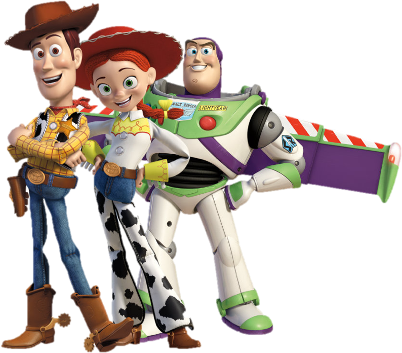 Toy Story Characters Woody Jessie Buzz Lightyear PNG Image