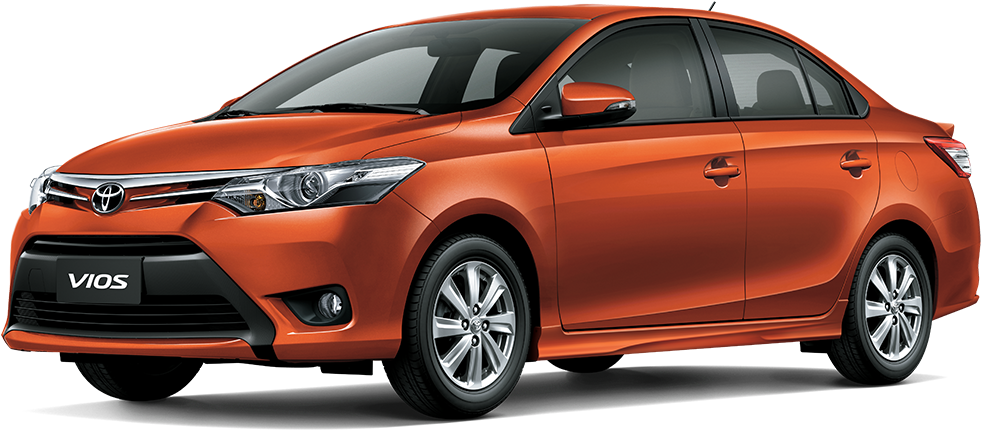 Toyota Vios Orange Side View PNG Image