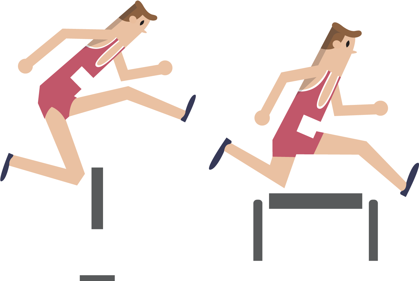 Track Hurdle Race Cartoon PNG Image