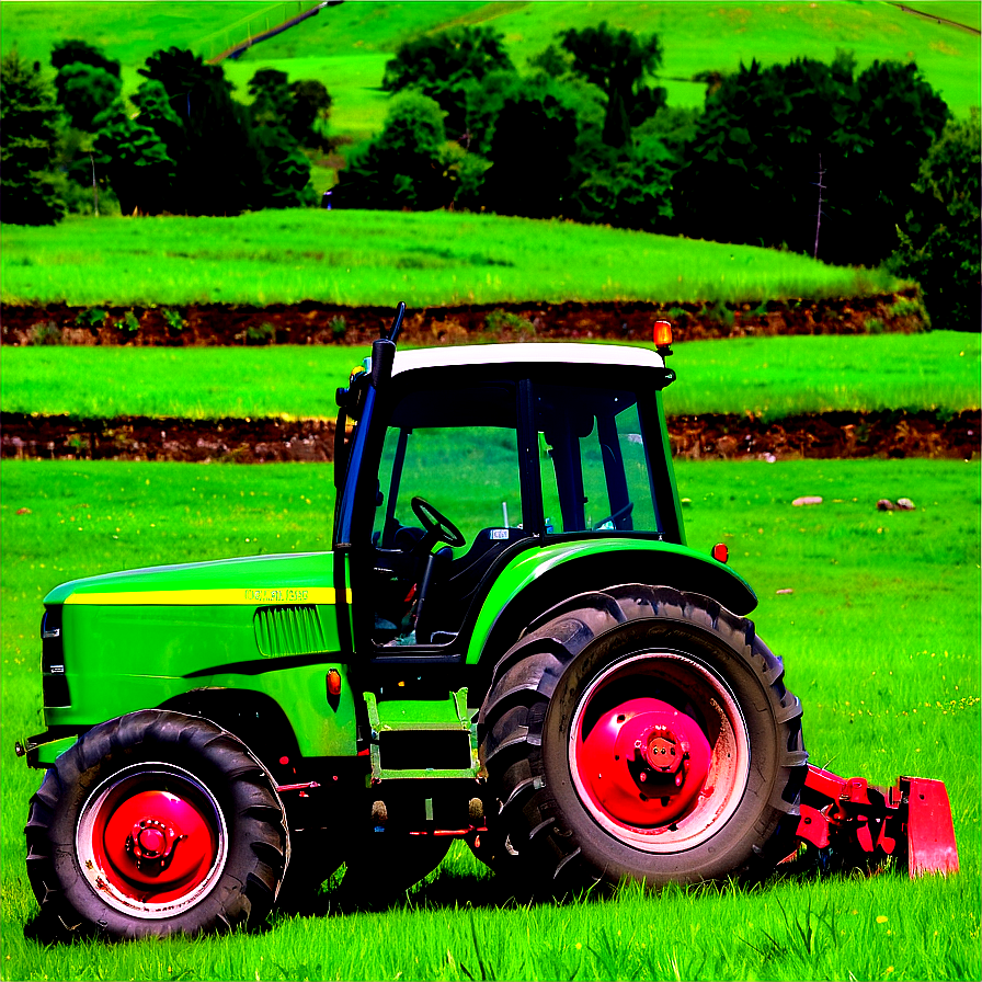 Tractor In Grassland Png Mme18 PNG Image