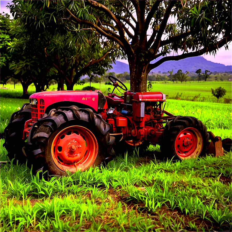 Tractor In Orchard Png Rlh PNG Image