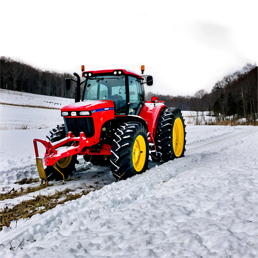 Tractor In Winter Png Gec PNG Image