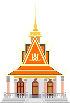 Traditional Asian Temple Illustration PNG Image