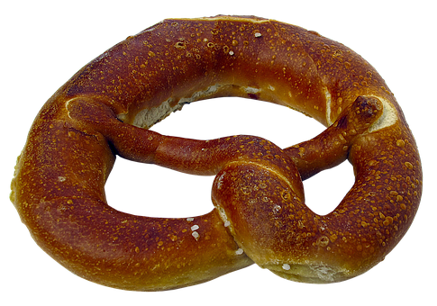 Traditional Baked Pretzelon Black Background.jpg PNG Image