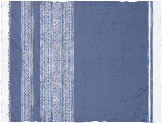 Traditional Blue Batik Fabric Pattern PNG Image