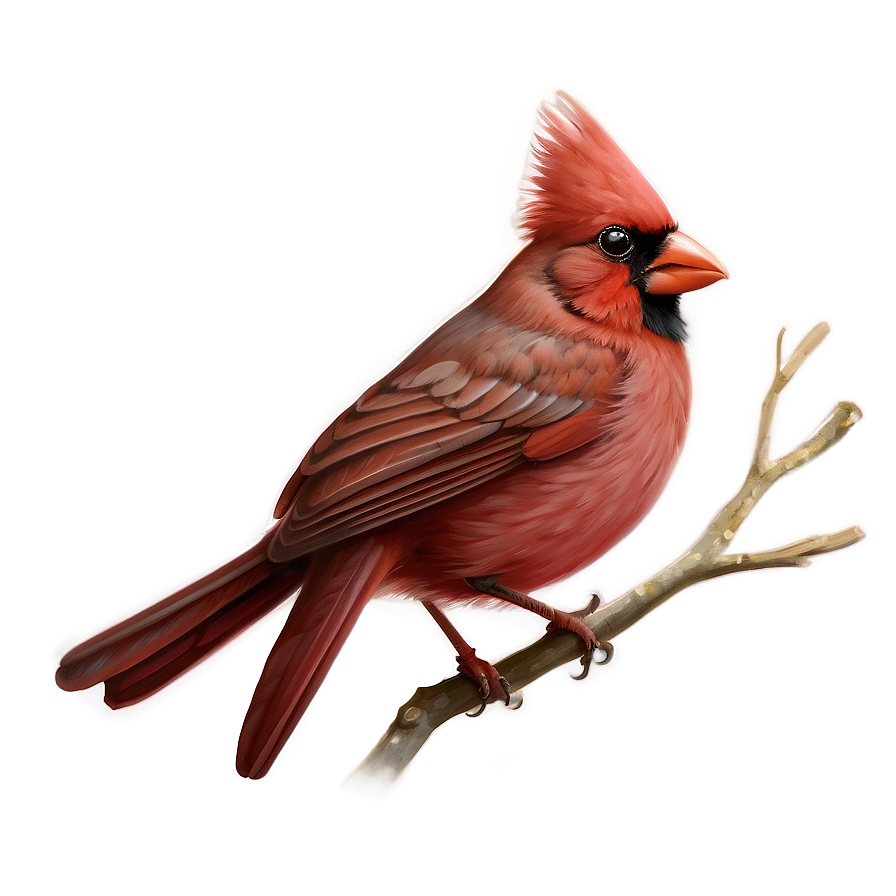 Traditional Cardinal Art Png Dwo PNG Image