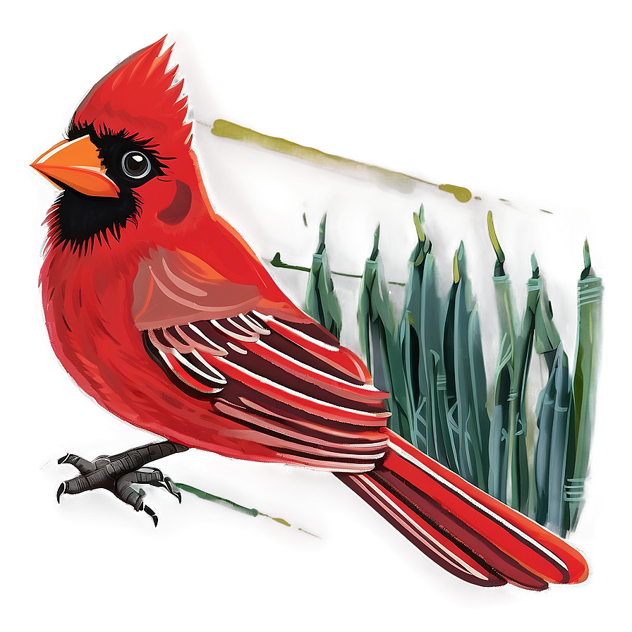 Traditional Cardinal Art Png Moe26 PNG Image