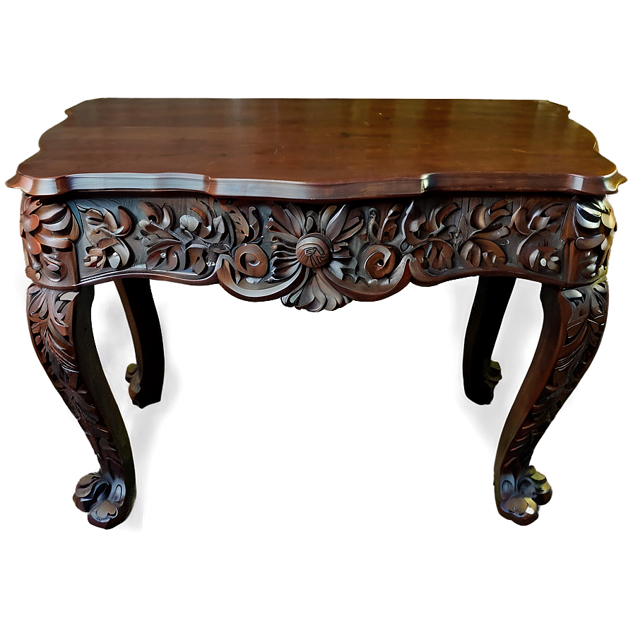 Traditional Carved Wood Table Png Opl PNG Image