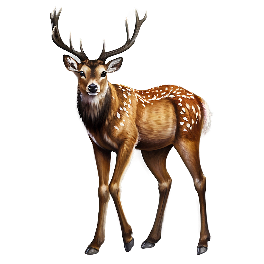 Traditional Deer Painting Png Iqi PNG Image