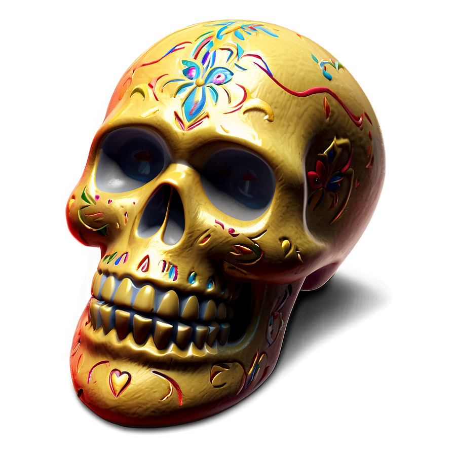 Traditional Dia De Los Muertos Skull Png Nka PNG Image