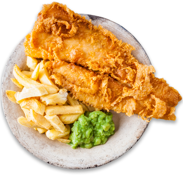 Traditional Fishand Chips Plate PNG Image