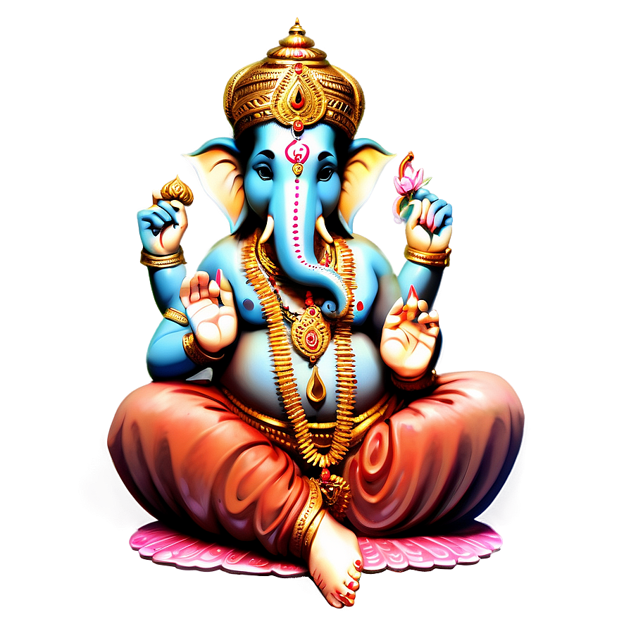 Traditional Ganesh Figure Png Mhk PNG Image