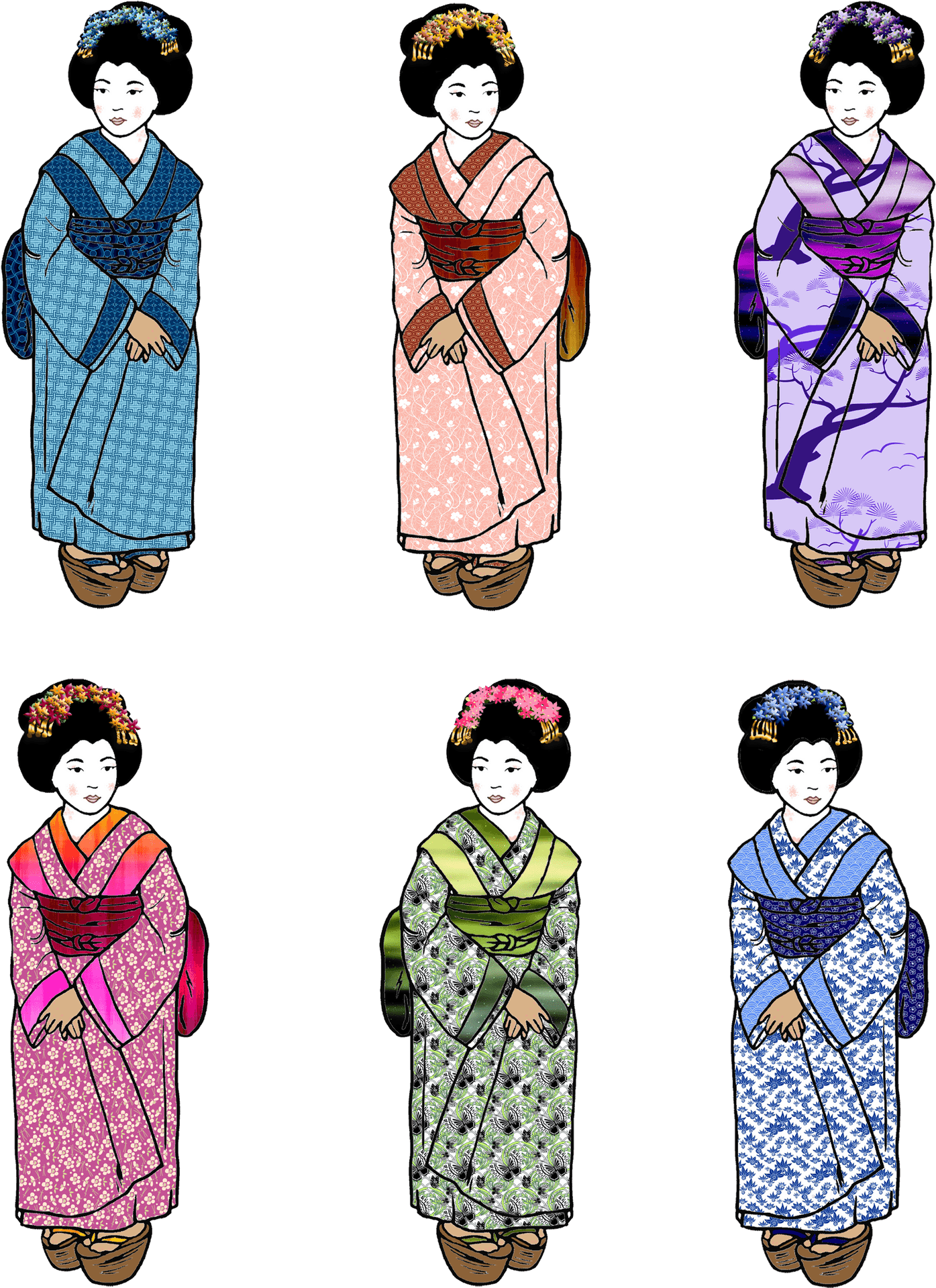 Traditional Geisha Illustrations PNG Image