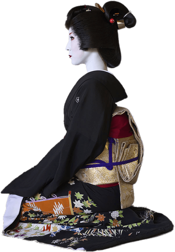 Traditional Geishain Kimono PNG Image