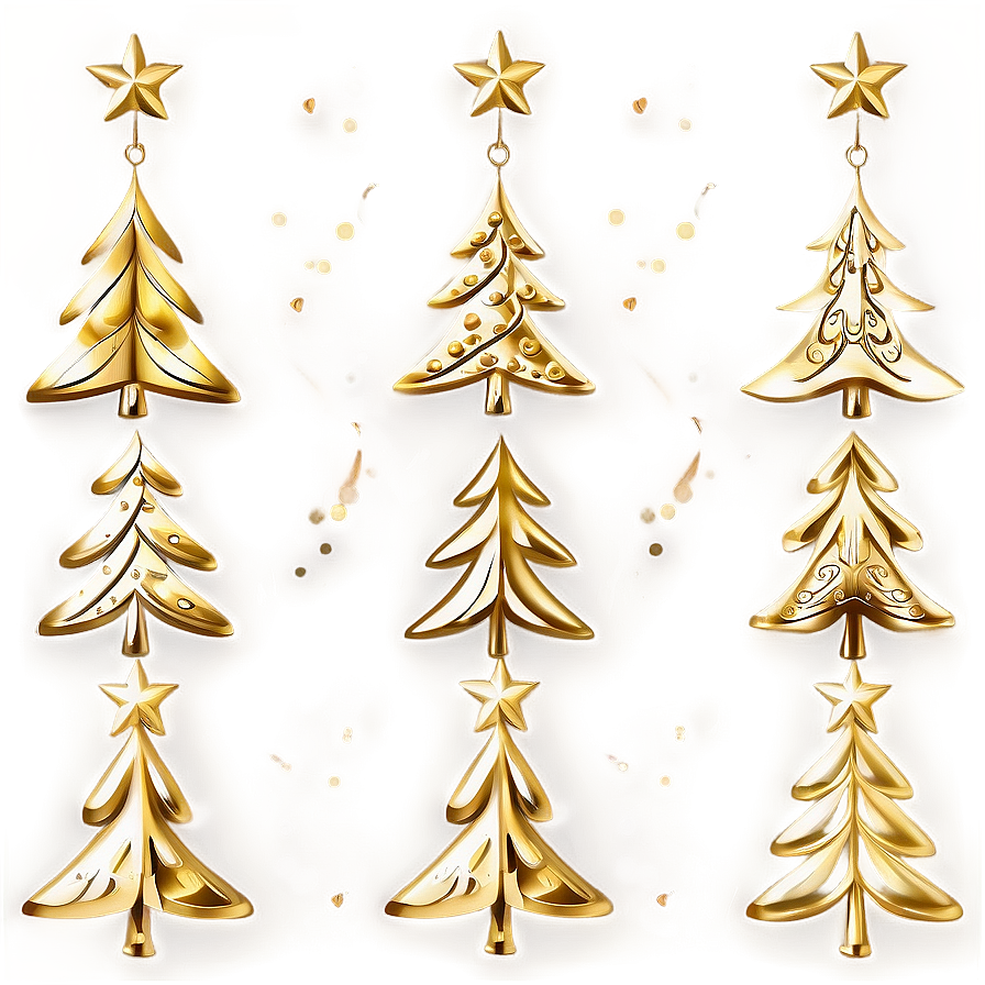 Traditional Gold Christmas Tree Styles Png 06282024 PNG Image