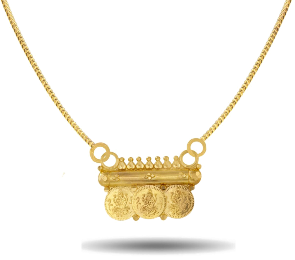 Traditional Gold Mangalsutra Design PNG Image