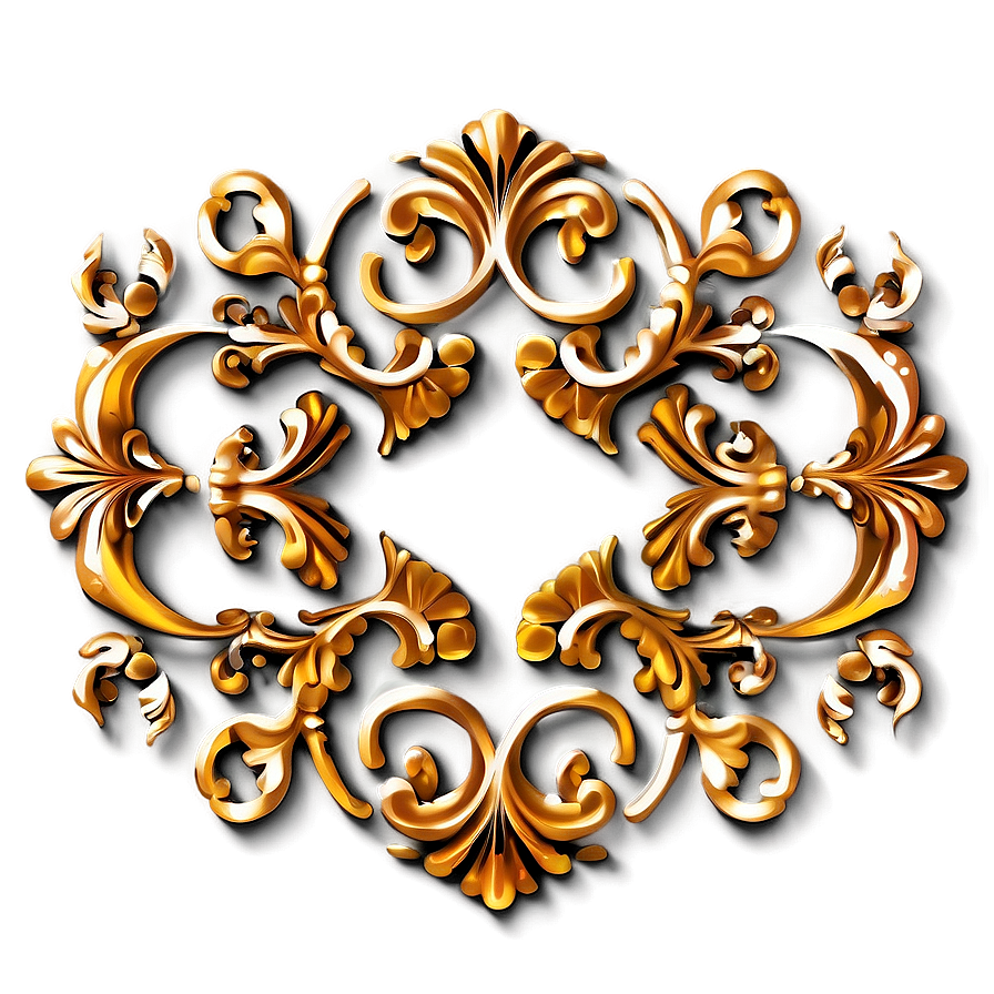 Traditional Gold Scrollwork Png Cto PNG Image