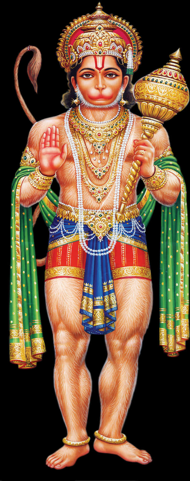 Traditional Hanuman Artwork PNG Image