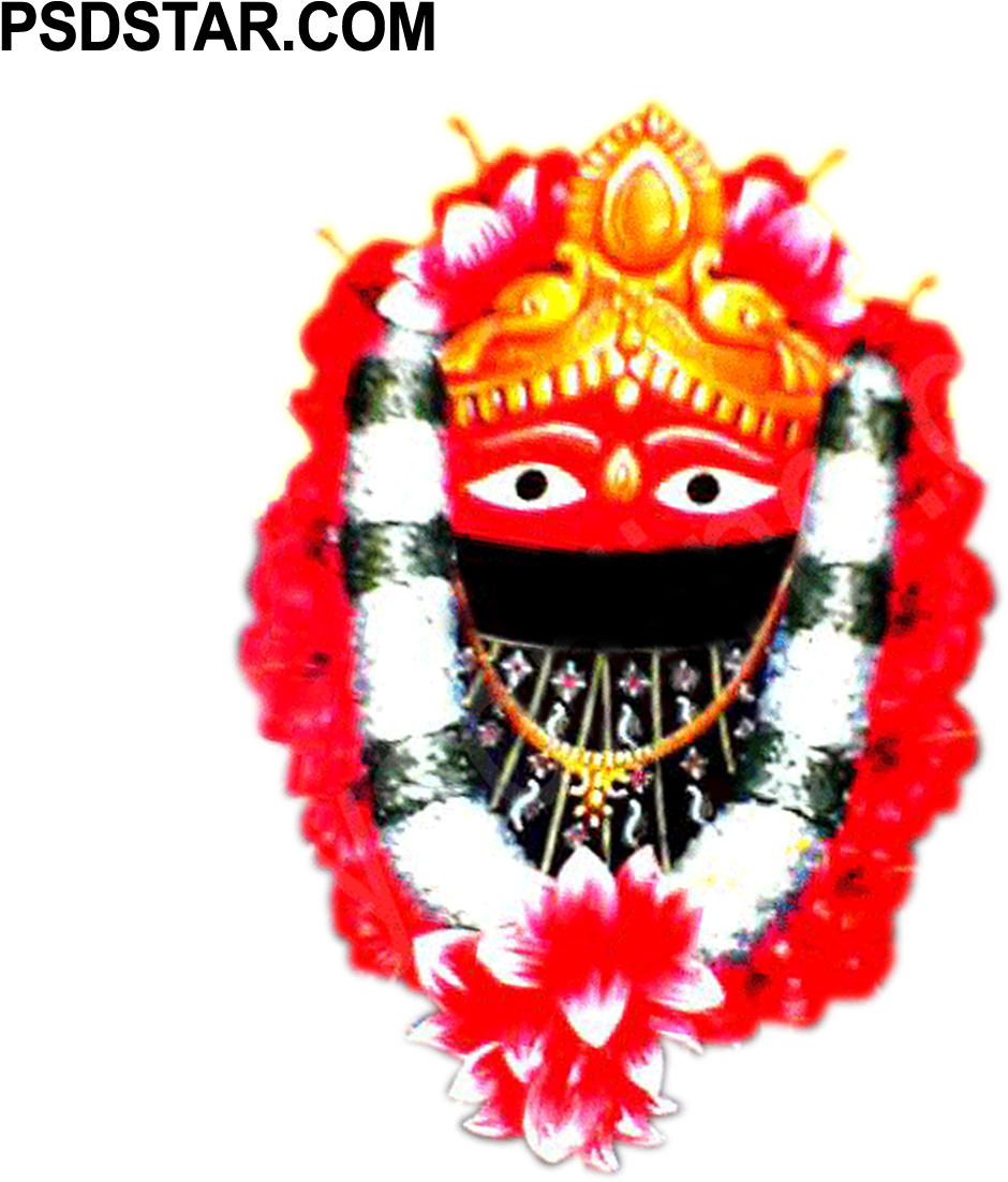 Traditional Hindu Goddess Mask PNG Image