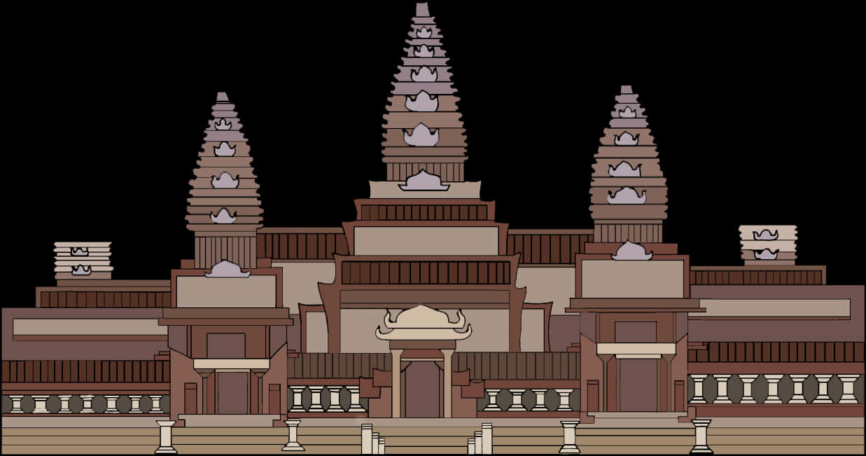 Traditional Hindu Temple Architecture Illustration PNG Image