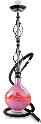 Traditional Hookahwith Pink Vase PNG Image