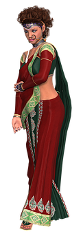 Traditional Indian Attire3 D Model PNG Image