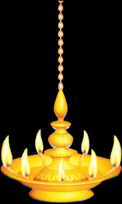 Traditional Indian Oil Lamp PNG Image