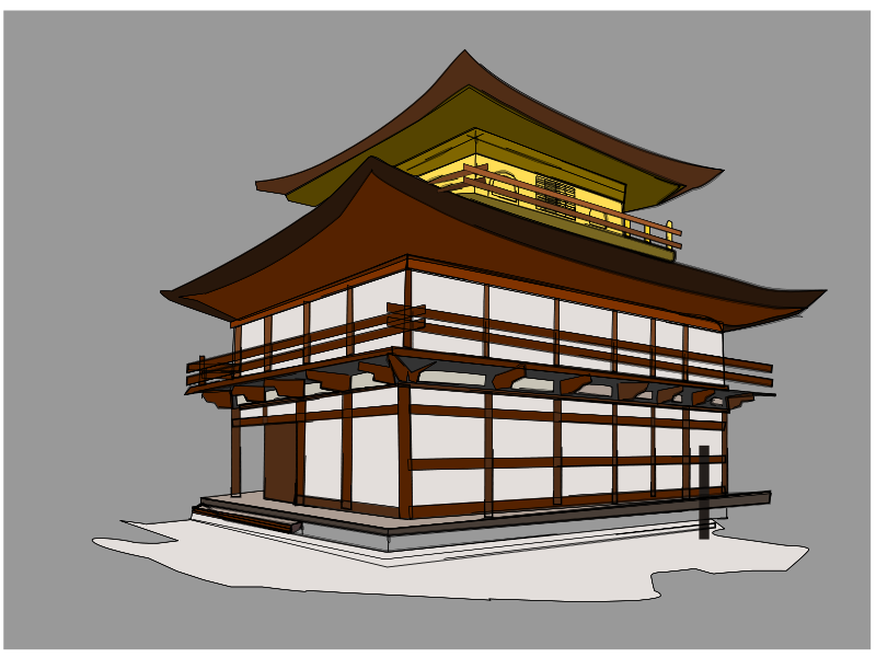 Traditional Japanese Architecture Illustration PNG Image