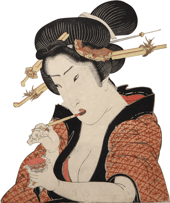 Traditional Japanese Geisha Artwork PNG Image