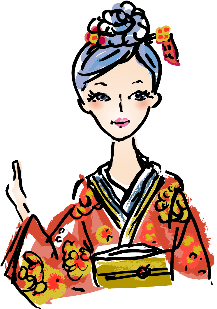 Traditional Japanese Woman Illustration PNG Image