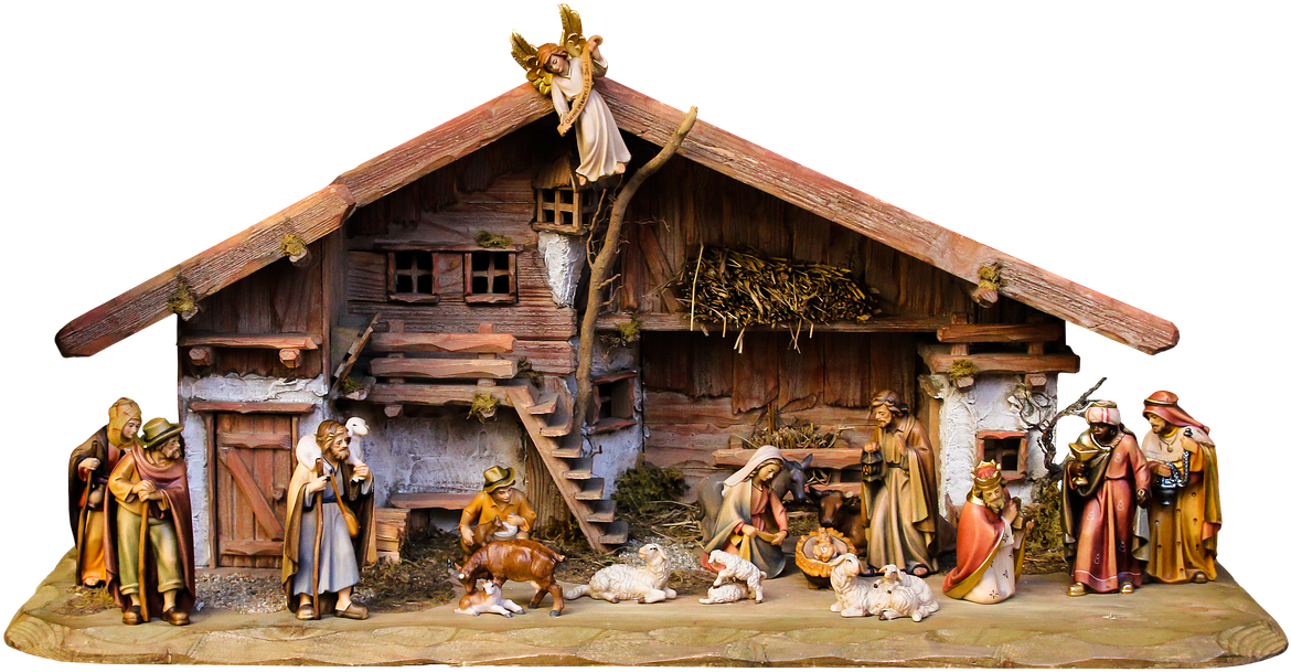 Traditional Nativity Scenewith Figurines PNG Image