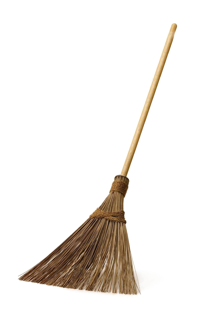 Traditional Natural Fiber Broom PNG Image