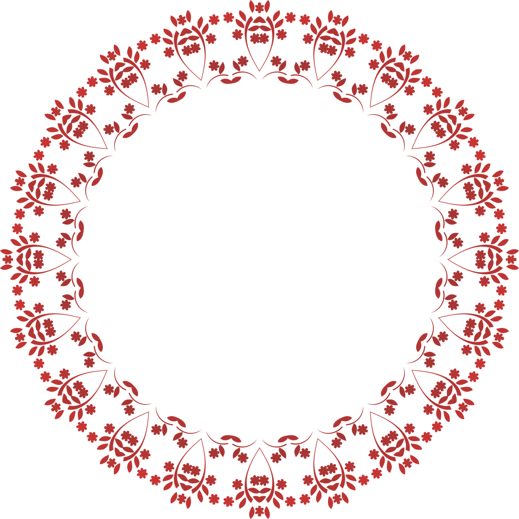 Traditional Red Floral Rangoli Design PNG Image