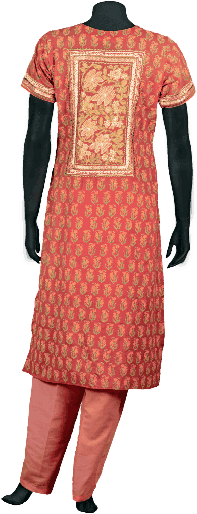 Traditional Red Salwar Suit Mannequin PNG Image