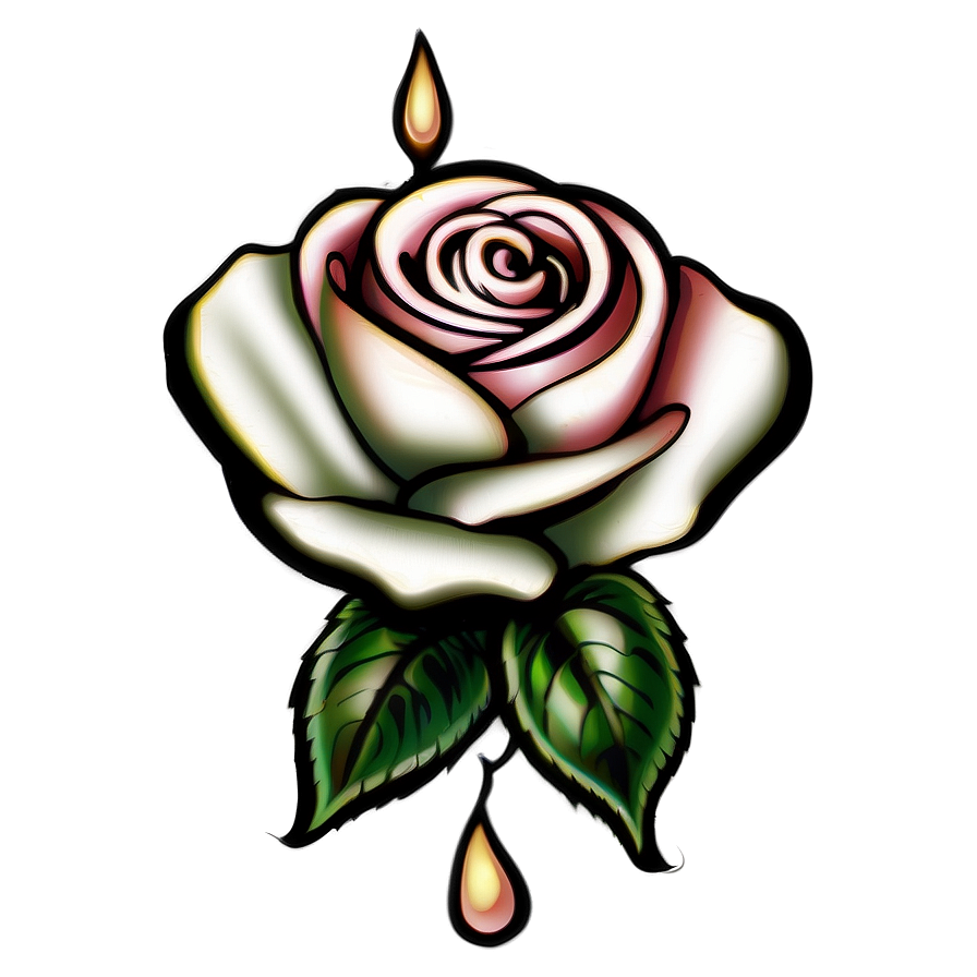 Traditional Rose Tattoo Artwork Png Suy34 PNG Image