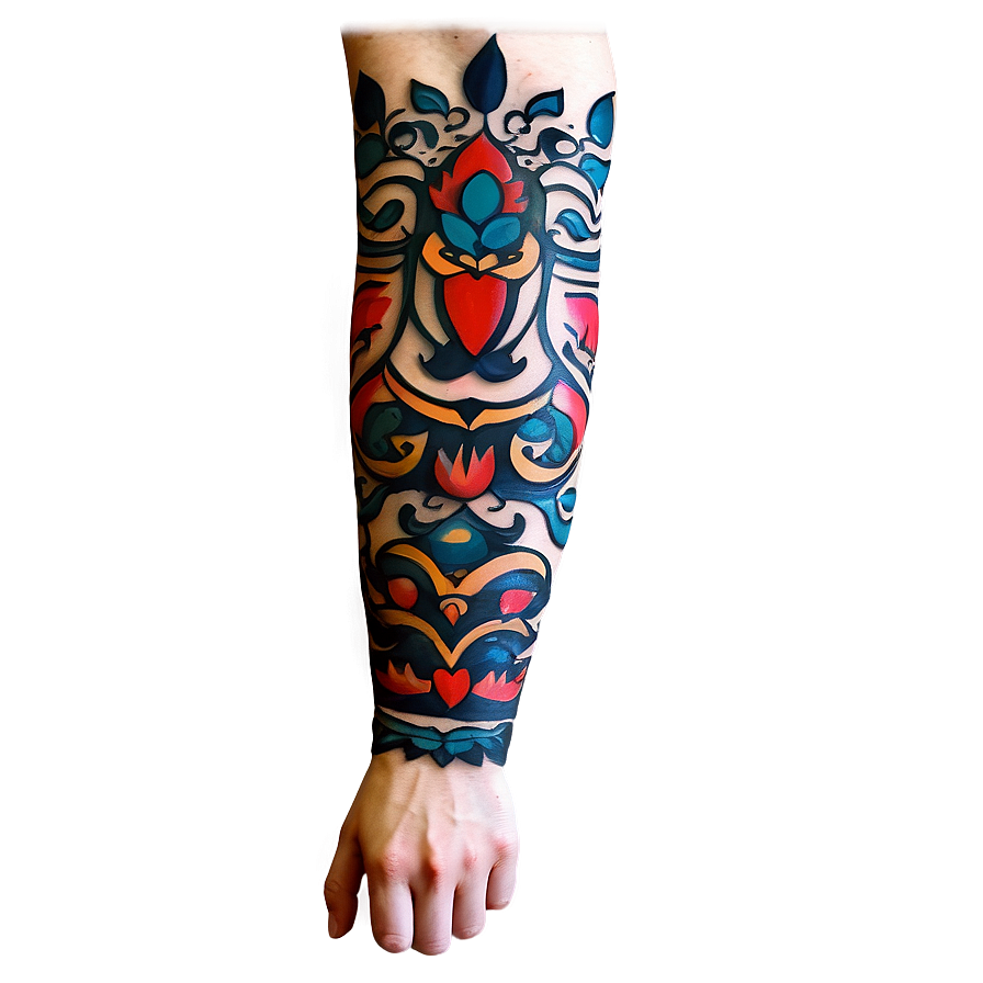 Traditional Sleeve Tattoo Png Fjg PNG Image