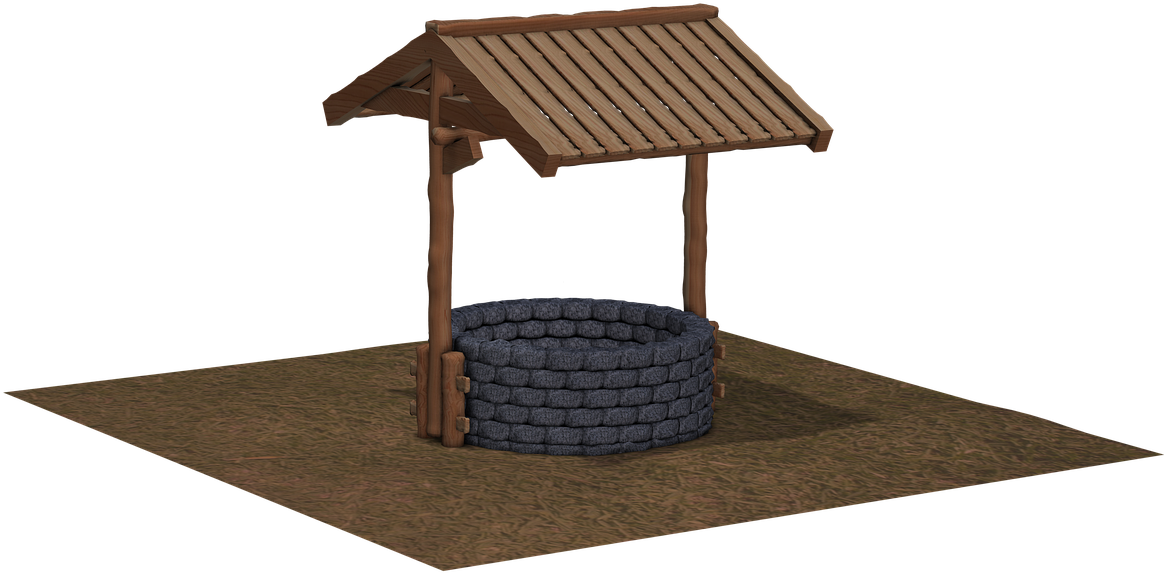 Traditional Stone Well3 D Model PNG Image