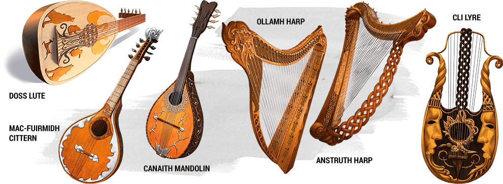 Traditional Stringed Instruments Collection PNG Image