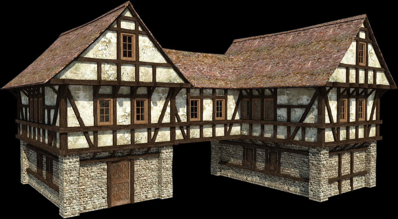 Traditional Tudor Style House PNG Image